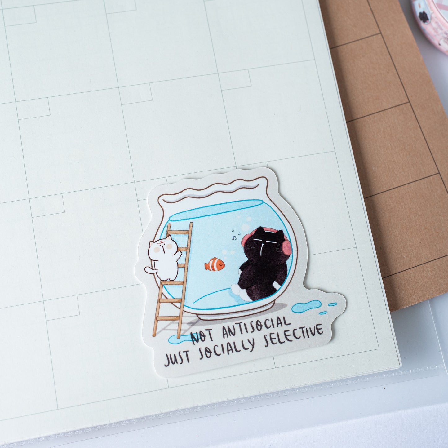 Not antisocial… just socially selective | Introvert Mocha Vinyl Sticker