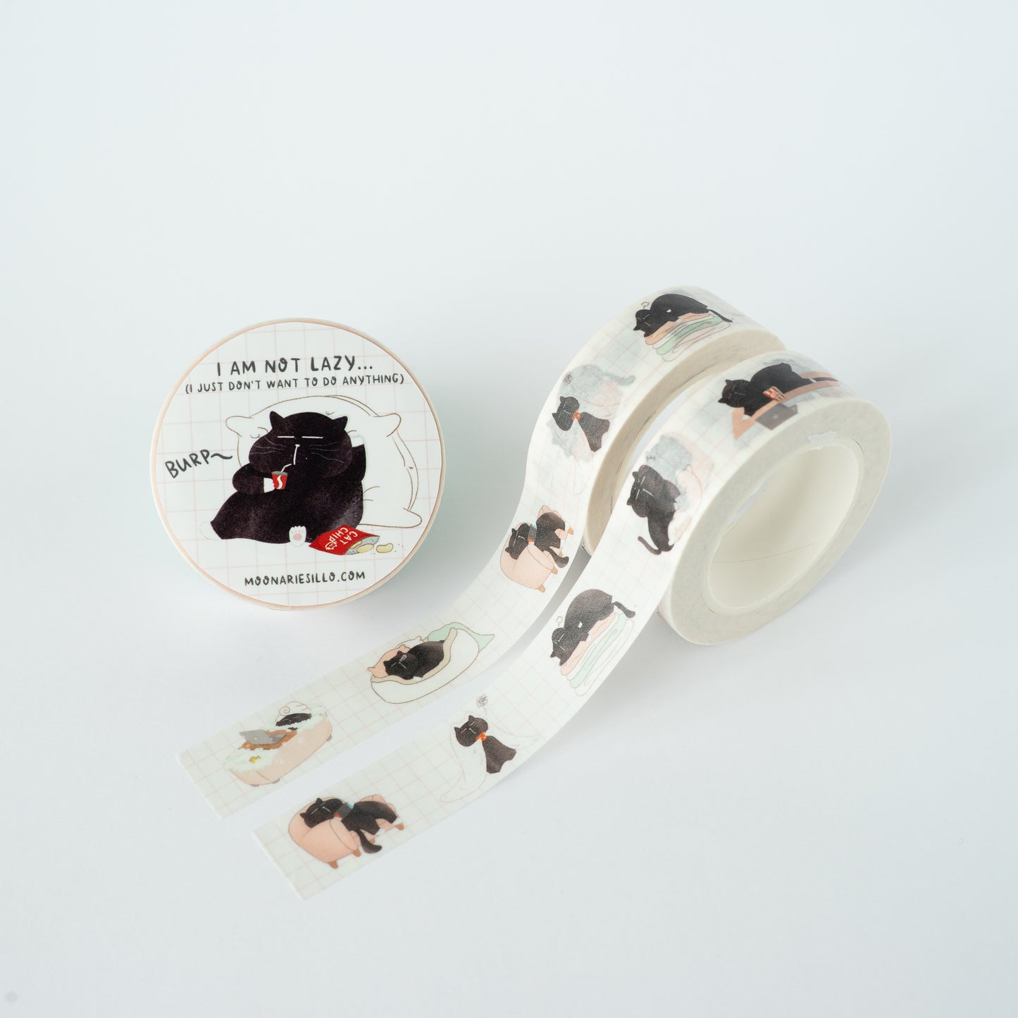 "I'm not lazy...I just don't want to do anything" funny Mocha Cat washi tape