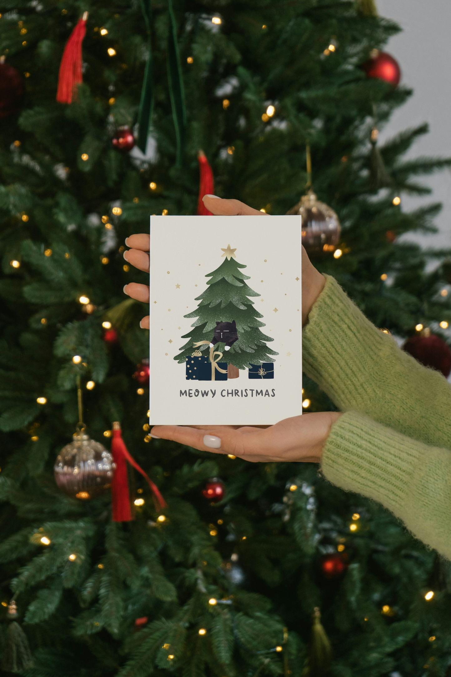 Meowy Christmas card