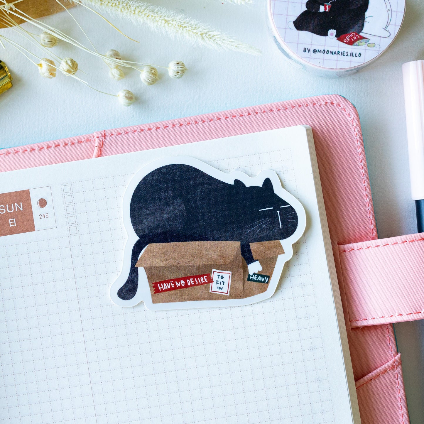 Black Cat Vinyl Sticker, Funny Waterproof Laptop Sticker