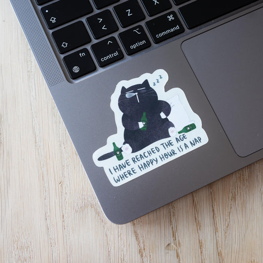 Black cat meme sticker, funny cat sticker, sarcastic cat sticker, cat laptop sticker, Chill cat sticker, water bottle sticker, vinyl sticker