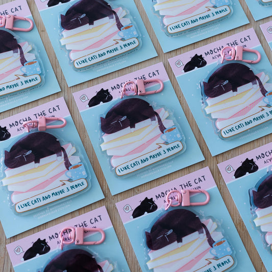 Funny Cat Lover Acrylic Keychain, Relatable Charm