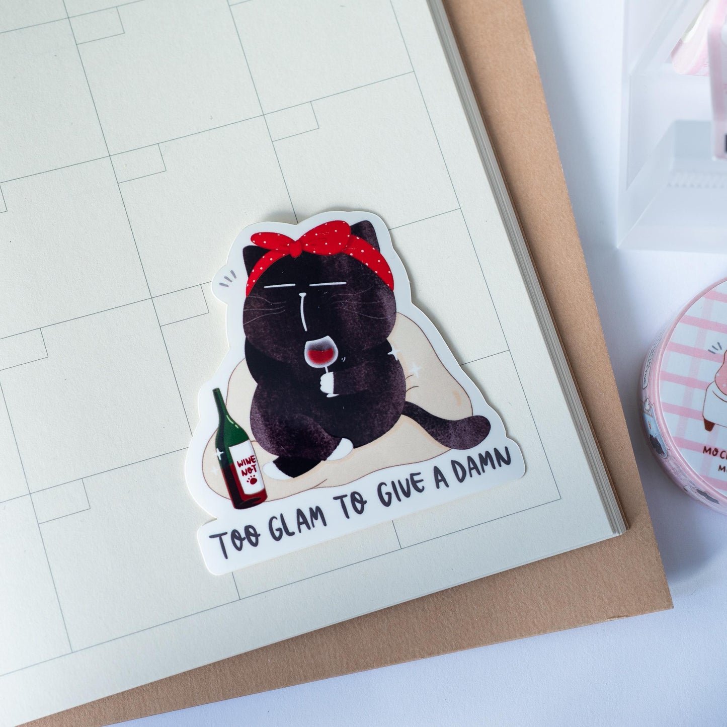 Funny Quote Black Cat Waterproof Sticker, Memes sticker