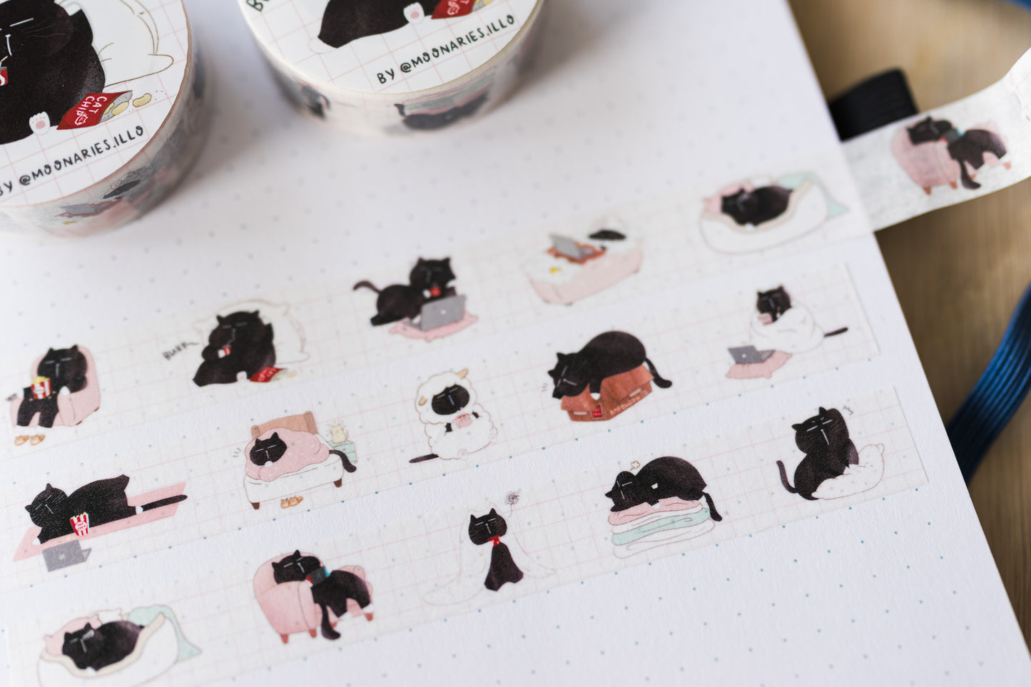 "I'm not lazy...I just don't want to do anything" funny Mocha Cat washi tape