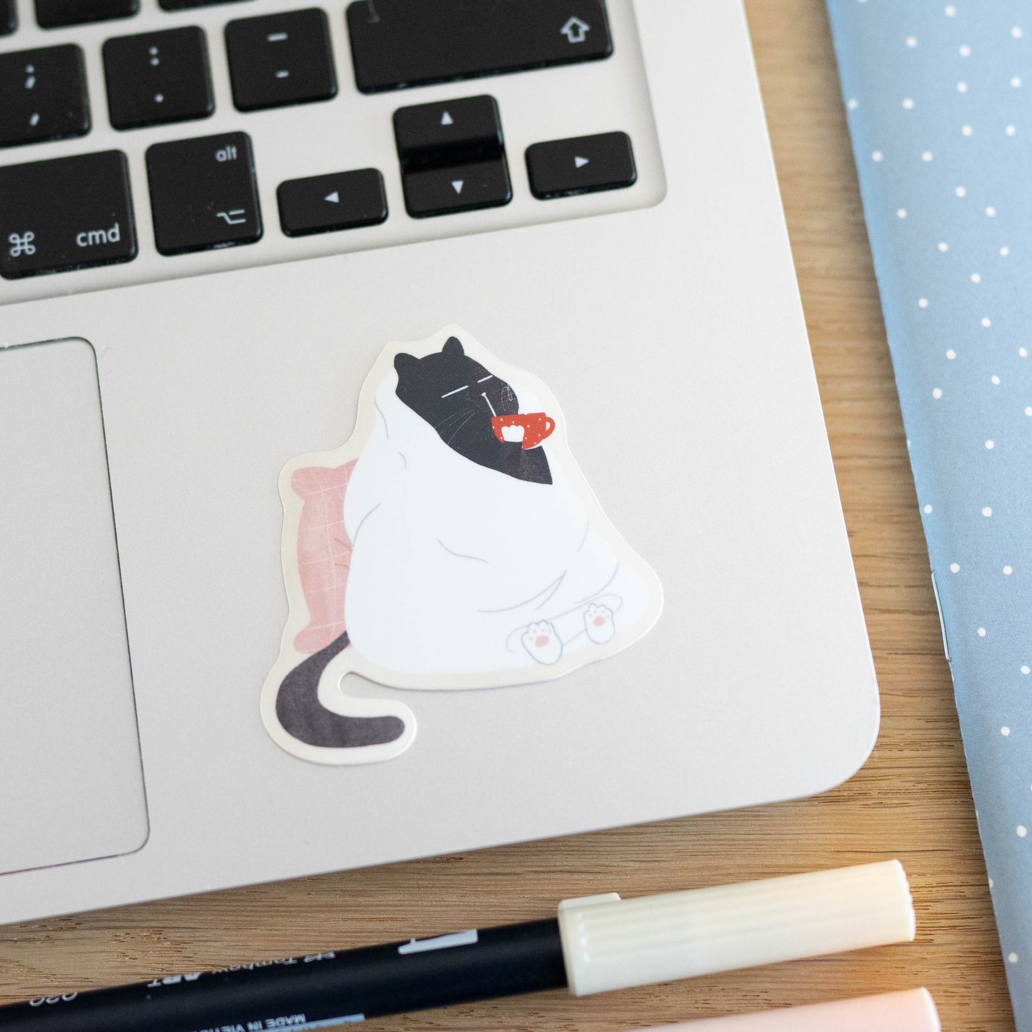 Self-Care Cat Stickers: Waterproof Vinyl, Mental Health Reminders