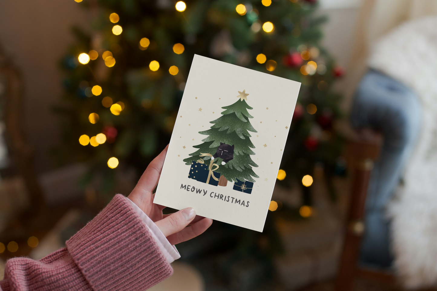 Meowy Christmas card