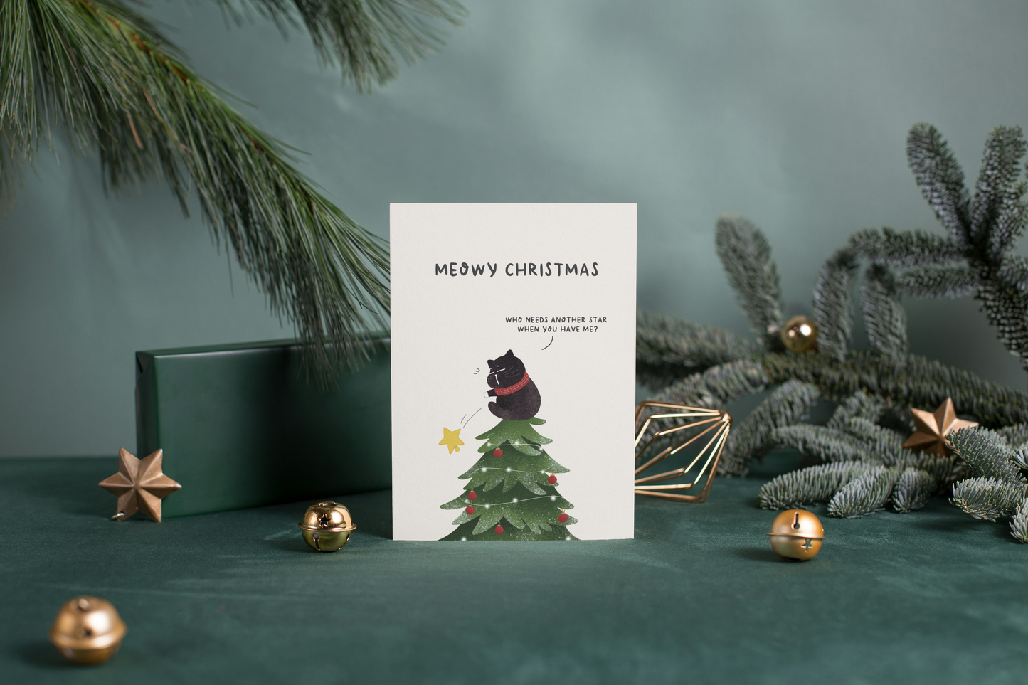 "Who Needs Another Star When You Have Me" - Funny Mocha Christmas card