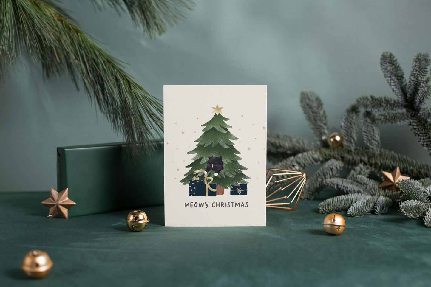 Meowy Christmas card
