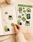 Matcha Cat Sticker Sheet, A6, I Love Meowcha, Matcha Lover Stickers, Journal