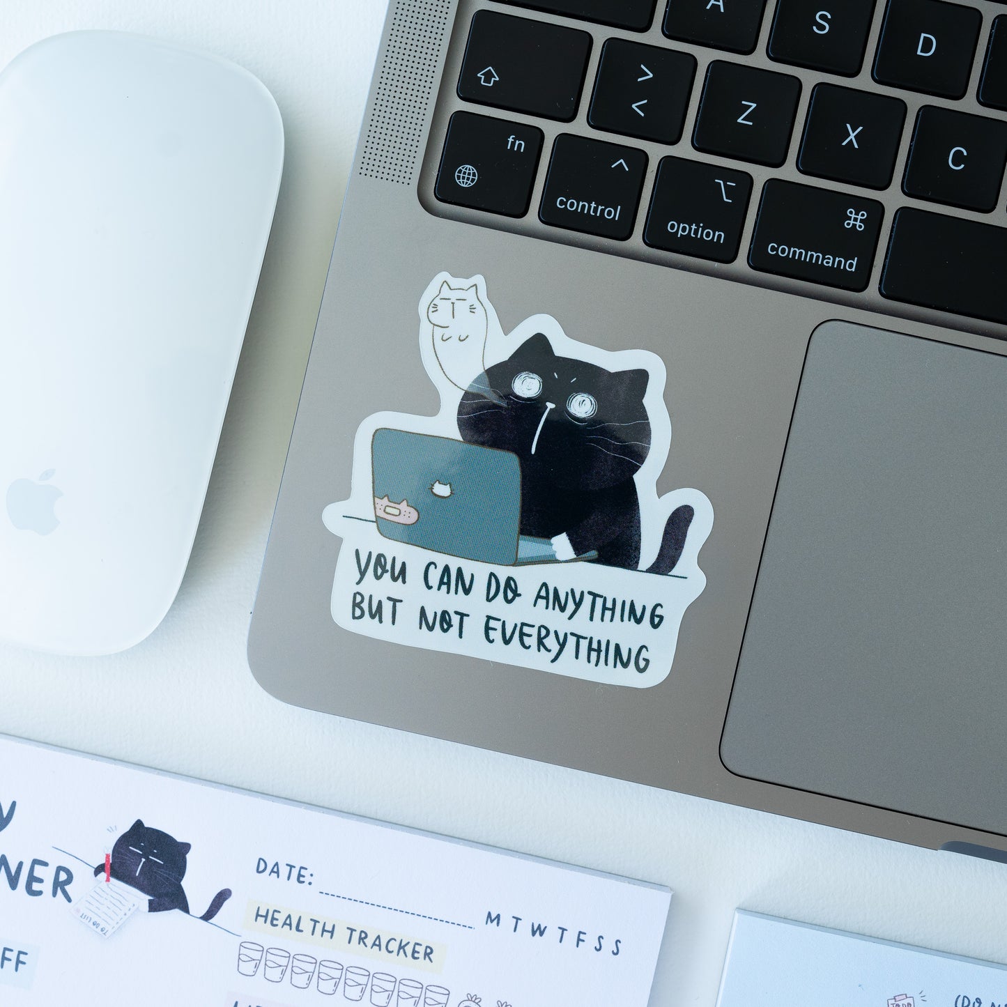 "You can do anything but not everything", Self-Care Cat Sticker, Mental health gift