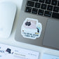 "I'm a social vegan, I avoid meet" Sarcastic introvert Mocha cat sticker for laptop