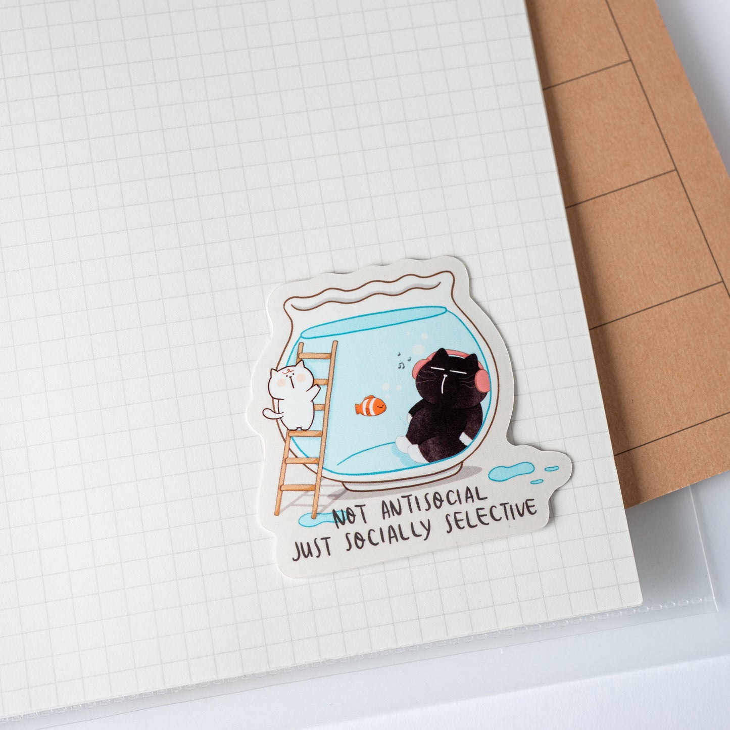 Not antisocial… just socially selective | Introvert Mocha Vinyl Sticker