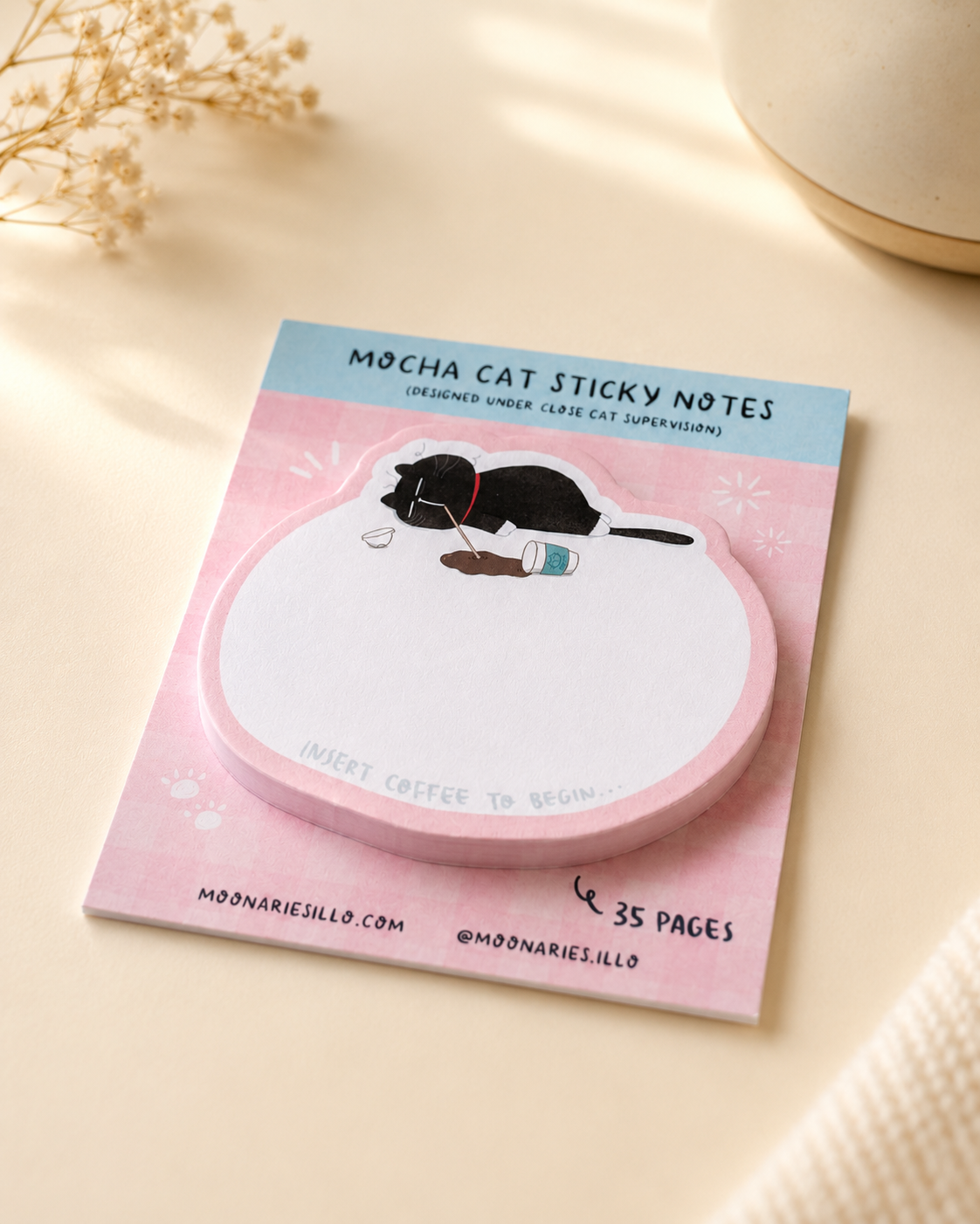 Cat Die-Cut Shaped Sticky Notes, Cat Memo Pad, Office Stationary, Journaling