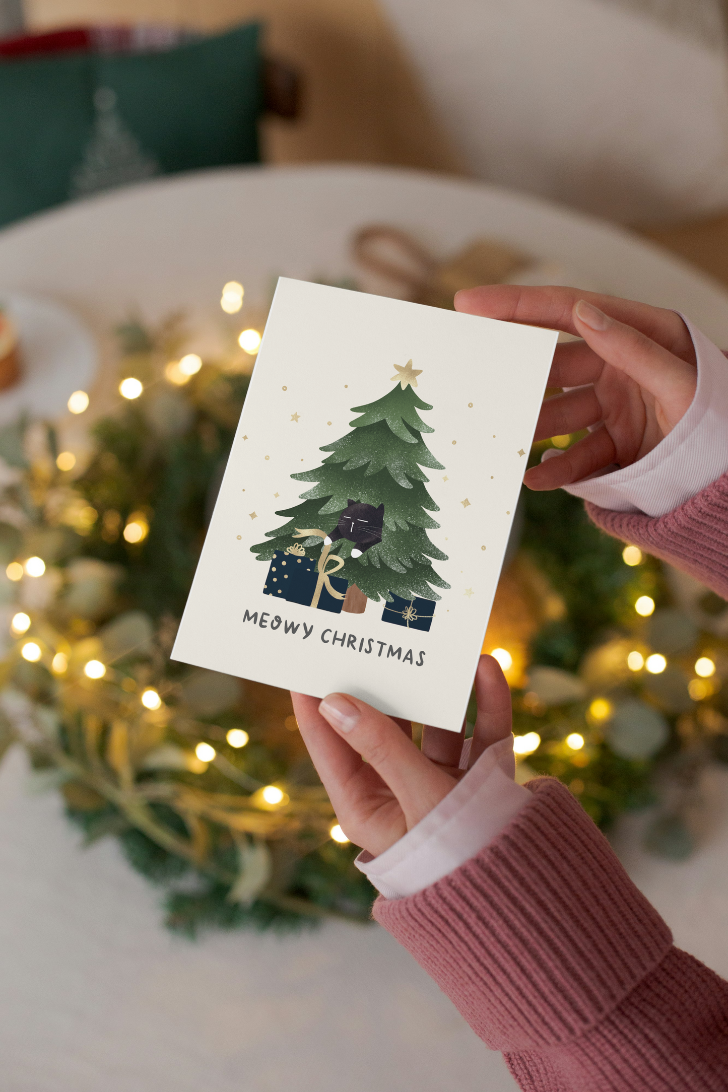 Meowy Christmas card
