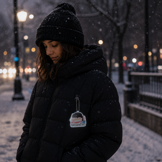 Reflective keychain - I like cats and maybe 3 people, Winter Visibility Accessory