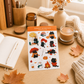 Mocha Purrfect Autumn Days Sticker Sheet